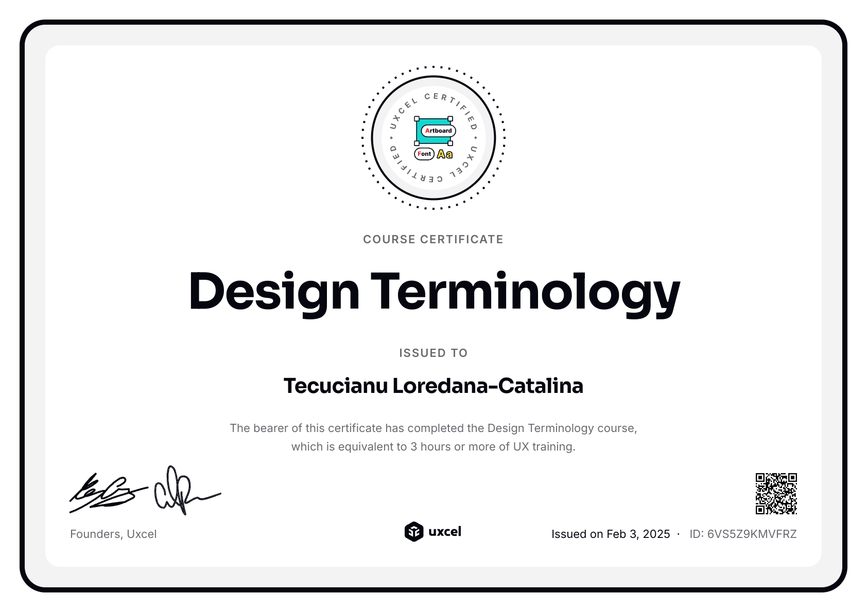 Tecucianu Loredana-Catalina's certificate